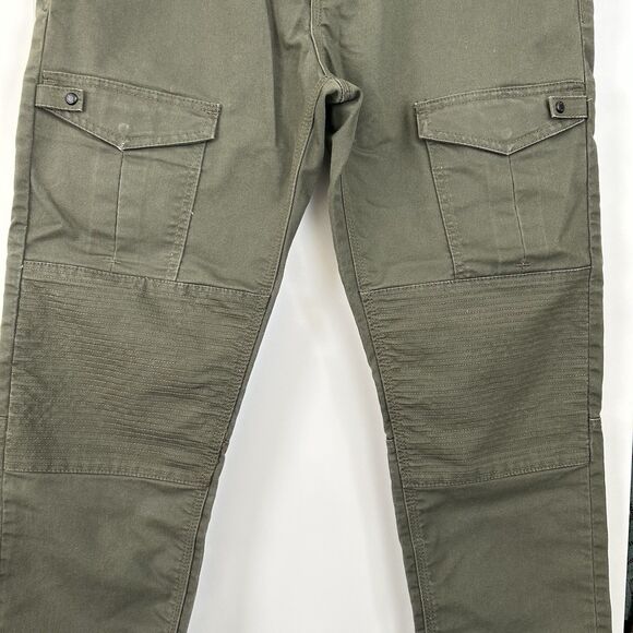 Sean John Pants Men 36x28 Green Mercer Cargo Slim Straight Double Knee Moto - Picture 4 of 13
